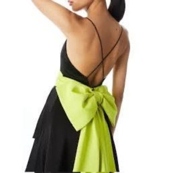 Alice + Olivia Joss Bow Back High-Low Gown SZ US 4 - Picture 4 of 12